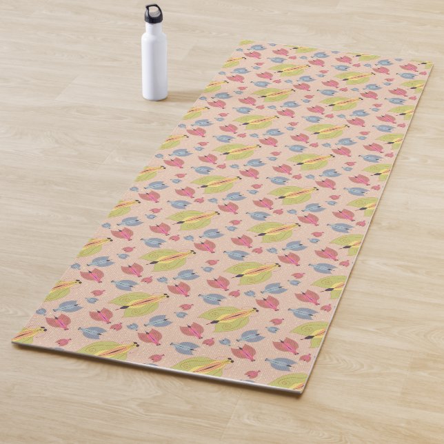 Little insect moth illustration light pattern yoga mat (In Situ)
