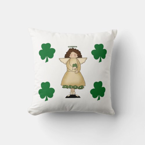 Little Irish Angel Throw Pillow