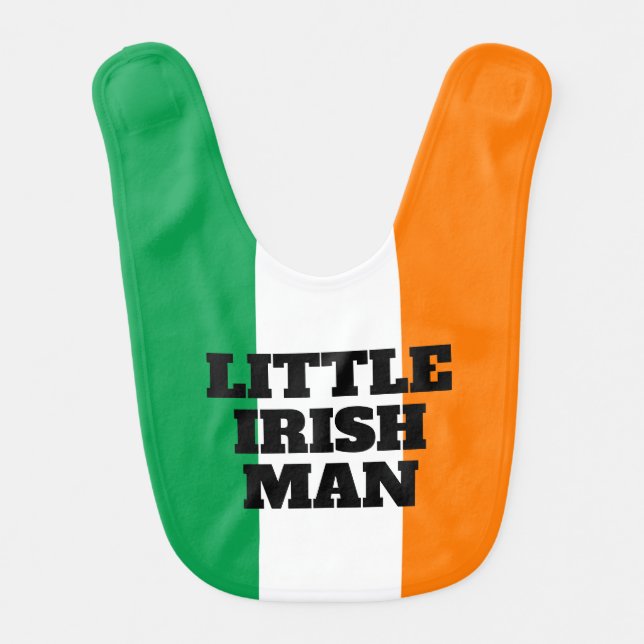 Little Irish flag funny baby bib for newborn (Front)