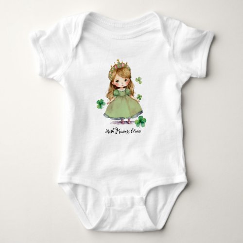 Little Irish Princess Custom Name Baby Baby Bodysuit