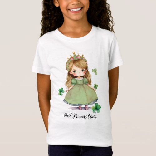 Little Irish Princess Custom Name T_Shirt