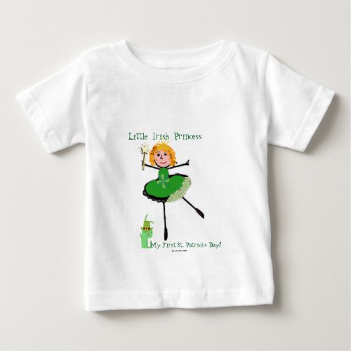 Little Irish Princess _ My First St Patricks Day Baby T_Shirt