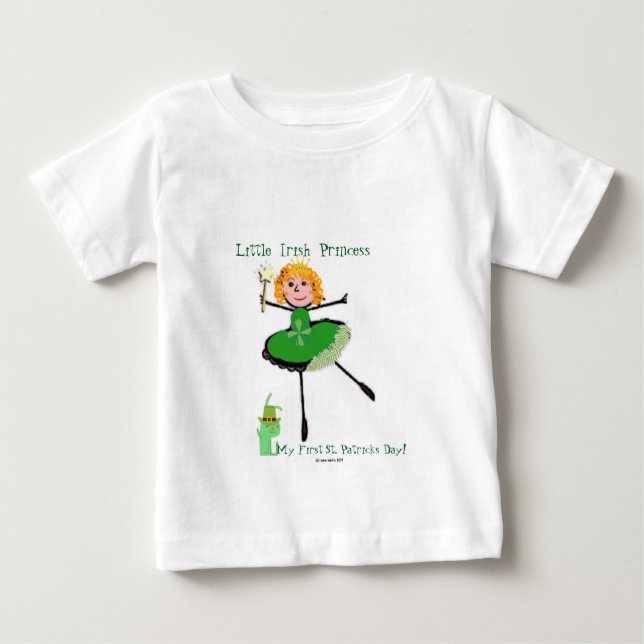 Little Irish Princess - My First St. Patrick's Day Baby T-Shirt (Front)