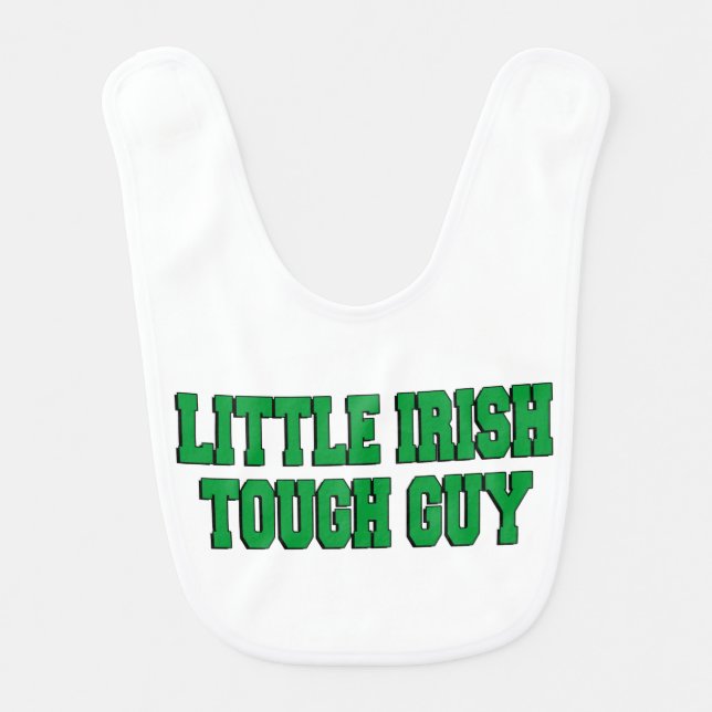 Little Irish Tough Guy Baby Bib (Front)