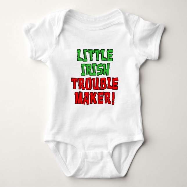 Little Irish Trouble Maker Baby Bodysuit (Front)