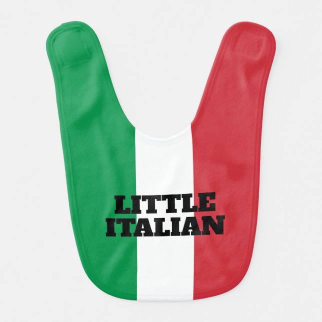 Little Italian flag funny baby bib for newborn (Front)