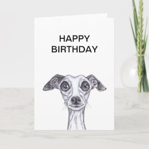 Gifts CUSTOM TEXT Birthday Card Greyhound Whippet Lurcher Italian Cards Gift 