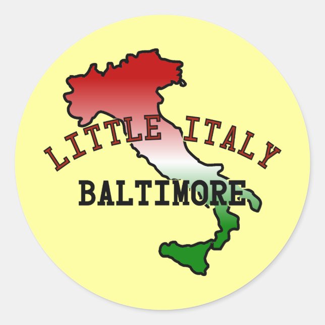 Little Italy Baltimore Classic Round Sticker (Front)