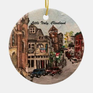 Little Italy, Cleveland, Painting on Ornament