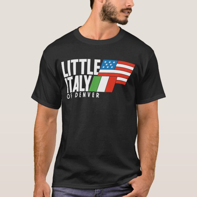 Little Italy of Denver 80s Retro BLACK T-Shirt (Front)