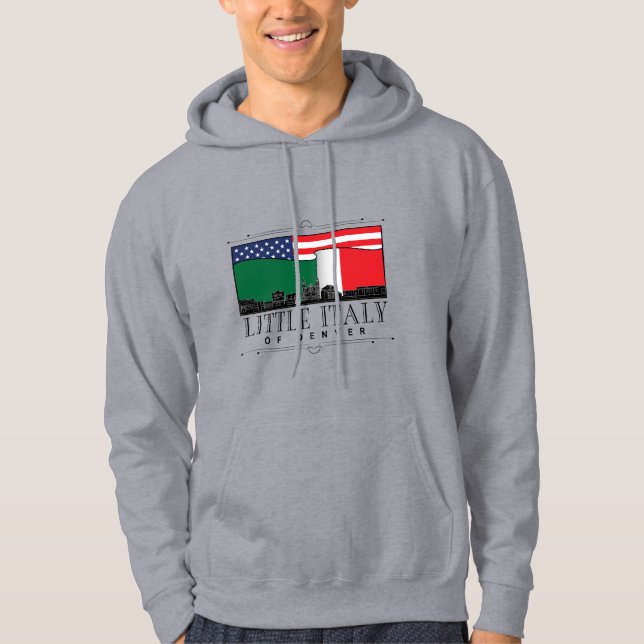 Little Italy of Denver Classic Logo GREY Hoodie (Front)