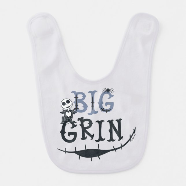 Little Jack Skellington - Big Grin Baby Bib (Front)