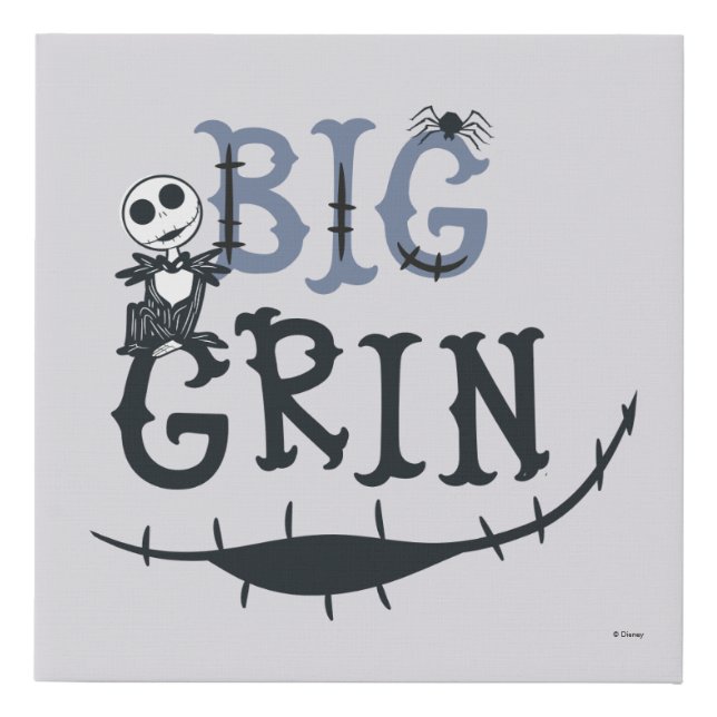 Little Jack Skellington - Big Grin Faux Canvas Print (Front)
