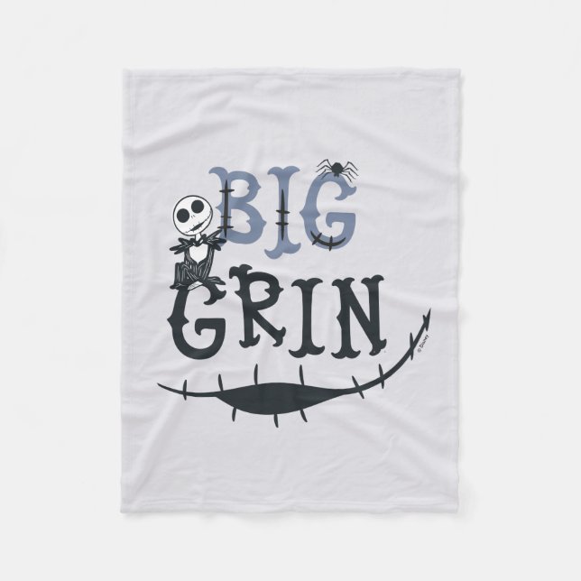 Little Jack Skellington - Big Grin Fleece Blanket (Front)