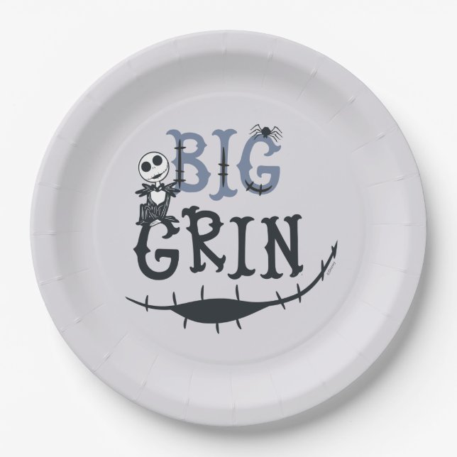 Little Jack Skellington - Big Grin Paper Plates (Front)