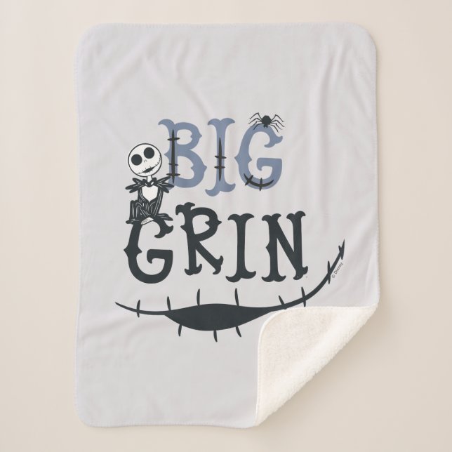Little Jack Skellington - Big Grin Sherpa Blanket (Front)