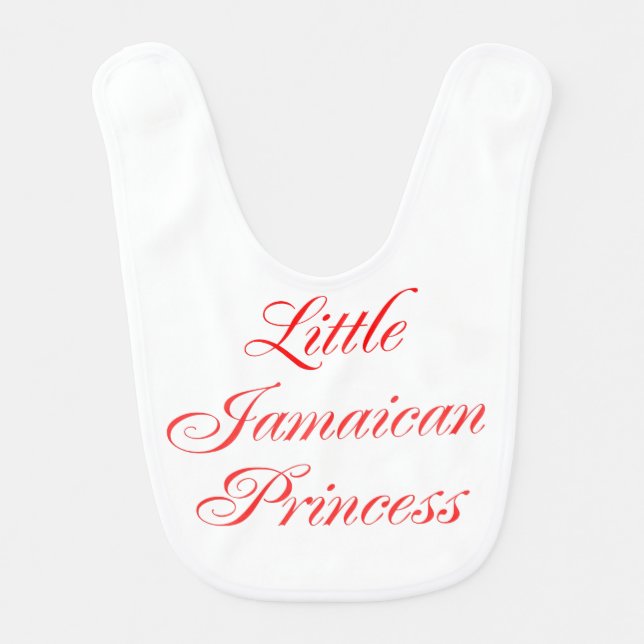 Little Jamaican Princess baby bib (Front)