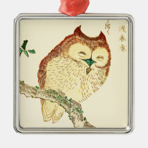 Little Japanese owl Metal Ornament