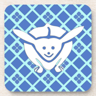 Little Japanese rabbit, blue Drink Coaster