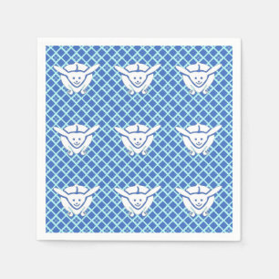 Little Japanese rabbit, blue Paper Napkins