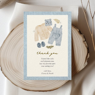 Little Jean Baby Shower Denim Boho Thank You Card