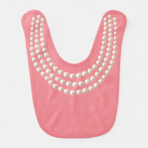 Little Jewel pearls pink Bib