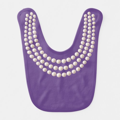 Little Jewel pearls purple Bib