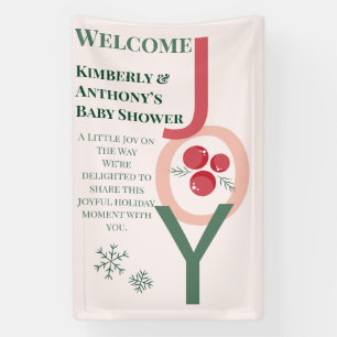 Little Joy On The Way Holiday Baby Shower Welcome Banner
