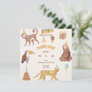 Little Jungle Animals Birthday Save The Date