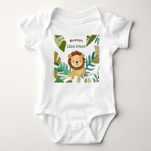 Little Jungle Prince Lion Birthday Baby Bodysuit