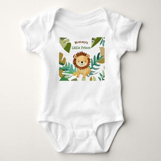 Little Jungle Prince Lion Birthday Baby Bodysuit (Front)