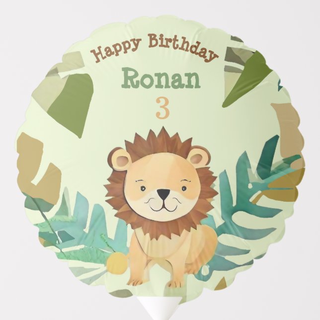 Little Jungle Prince Lion Birthday Balloon (Front)
