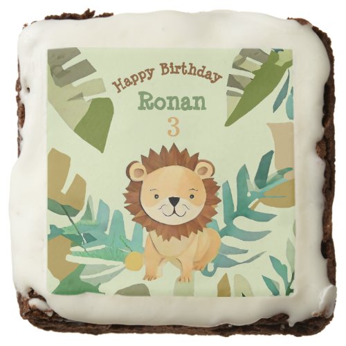 Little Jungle Prince Lion Birthday Brownie