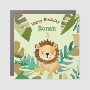 Little Jungle Prince Lion Birthday Car Magnet