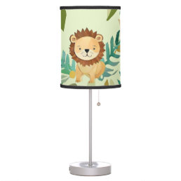 Little Jungle Prince Lion Birthday Table Lamp