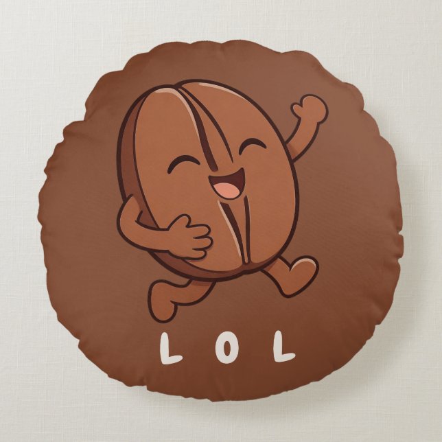 Little Kaka – Powered by Coffee Round Pillow (Front)