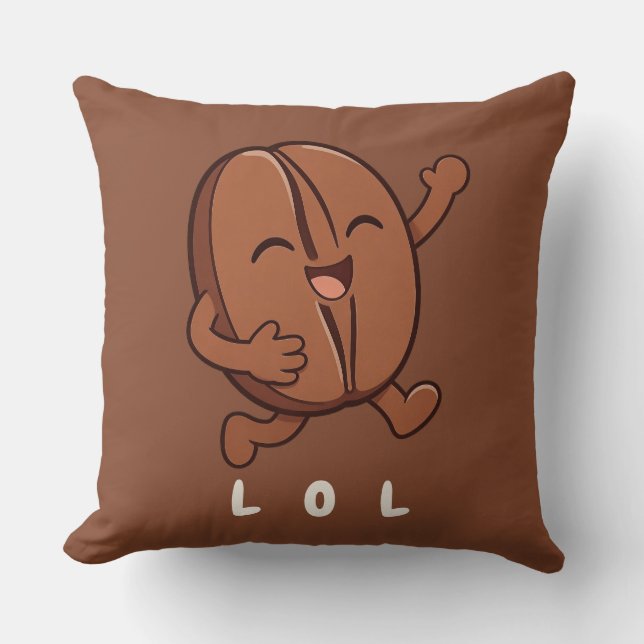 Little Kaka – Powered by Coffee Throw Pillow (Front)