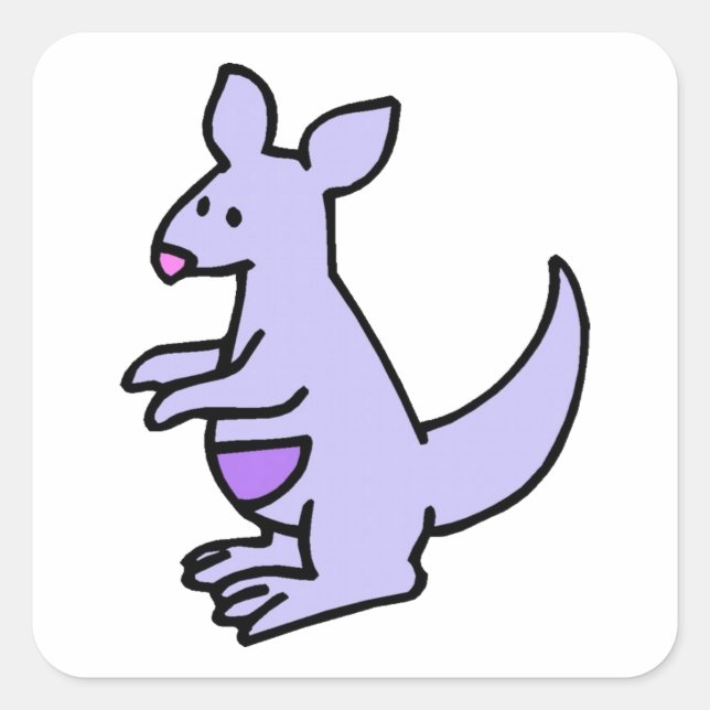 Little Kangaroo Square Sticker (Front)