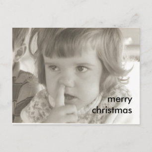 little_katie, merry christmas holiday postcard
