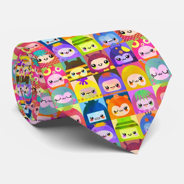 Little Kawaii Monster Community Neck Tie (Rolled)