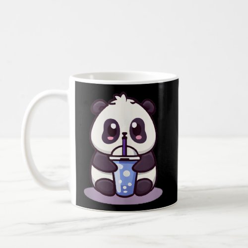 Little Kawaii Panda Drinking Boba Tea Anime Coffee Mug