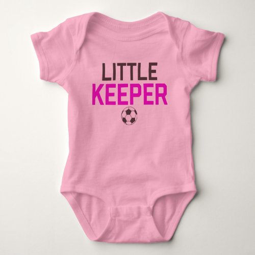 Little Keeper Soccer Goalie Baby Bodysuit in Pink