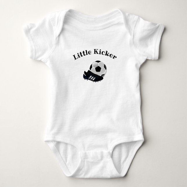 Little Kicker Soccer Sports Baby Bodysuit (Front)