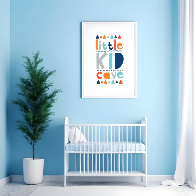 Little Kid Cave Colorful Typography Kids Poster (Creator Uploaded)