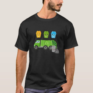 Little Kid Who Love Garbage Day Trash Man Cans Boy T-Shirt