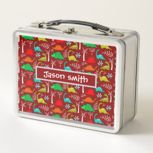 Little Kids Dinosaur Nursery Decor Metal Lunch Box