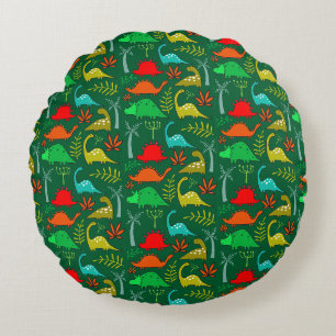 Little Kids Dinosaur Nursery Decor Round Pillow