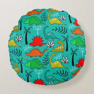 Little Kids Dinosaur Nursery Decor Round Pillow