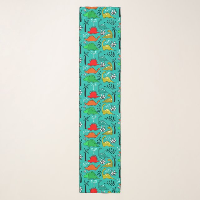 Little Kids Dinosaur Nursery Decor Scarf (Front)