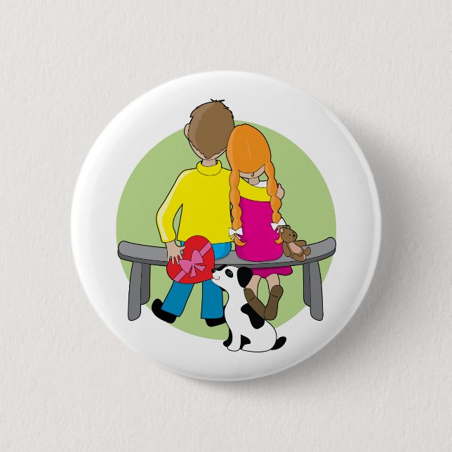 Little Kids Valentine Button (Front)